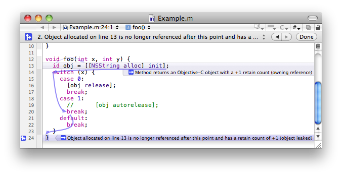 analyzer in xcode